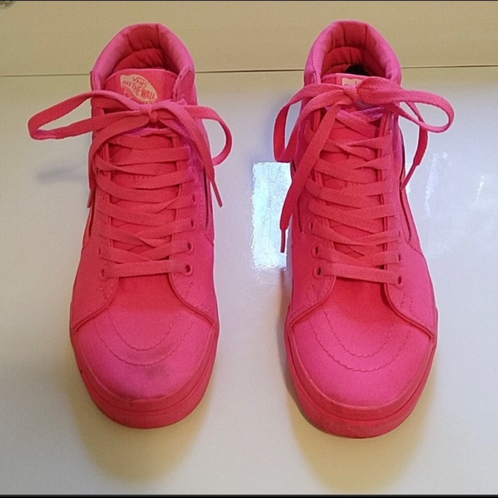 Hot Pink High Top Vans - Size 6.5